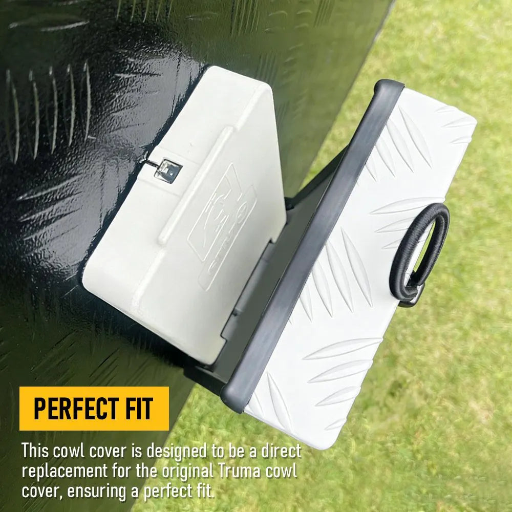 RV Truma Cowl Cover Silver Checker Aluminum Universal Flue Vent Truma Hotwater AU-White - Image 6