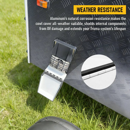 RV Truma Cowl Cover Silver Checker Aluminum Universal Flue Vent Truma Hotwater AU-White - Image 7