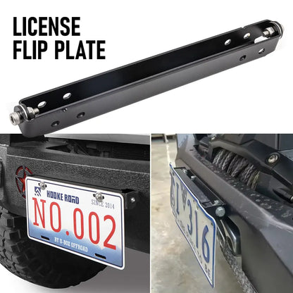 Flip-Up License Plate Frame Holder – 120° Rotation Stainless Steel Number Plate Bracket, Foldable Off-Road Winch Accessory, Rustproof-Black - Image 3