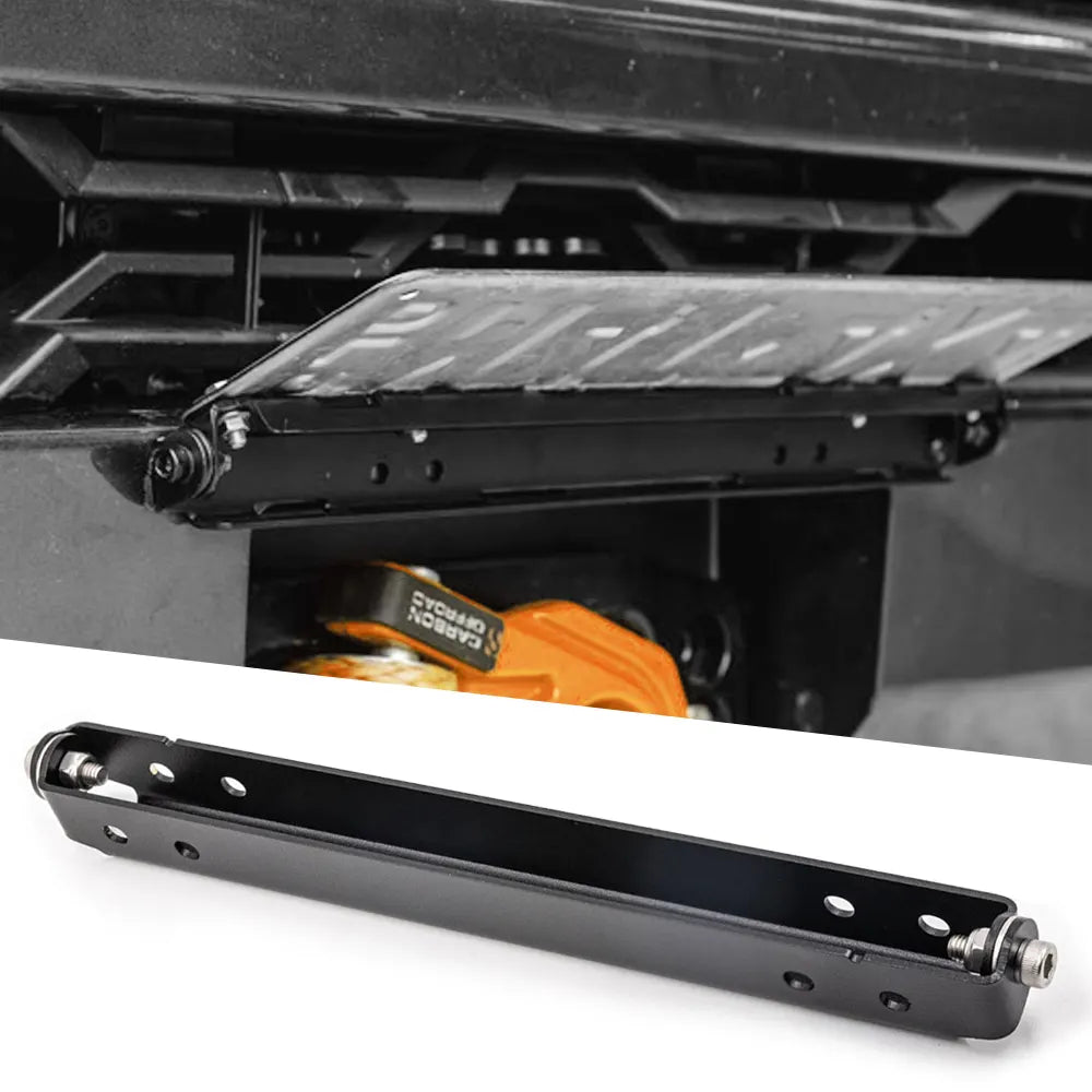 Flip-Up License Plate Frame Holder – 120° Rotation Stainless Steel Number Plate Bracket, Foldable Off-Road Winch Accessory, Rustproof-Black - Image 4