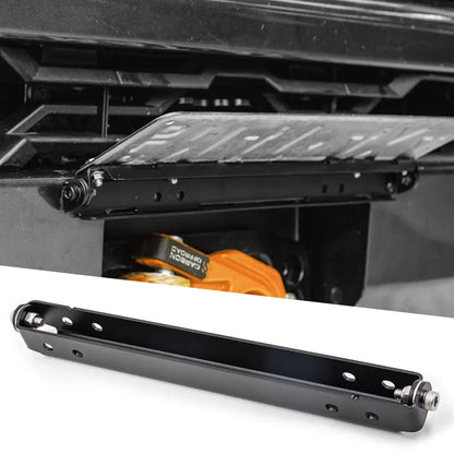 Flip-Up License Plate Frame Holder – 120° Rotation Stainless Steel Number Plate Bracket, Foldable Off-Road Winch Accessory, Rustproof-Black - Image 4