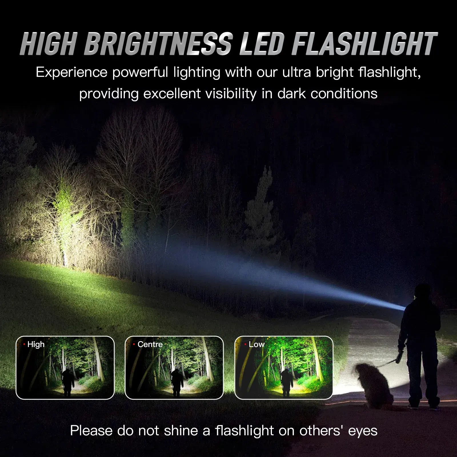 Brillar Aluminium Long Torch - Black - Image 4