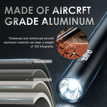 Aumerage 35cm Long LED Flashlight, Aircraft-Grade Aluminum, 3 Modes High/Low/Strobe, Lightweight Outdoor Torch for Camping & Emergency, Batteries Included - Black - Image 8