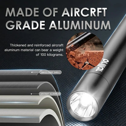 35cm Aluminium LED Torch Flashlight with High Low Strobe Modes, AA Batteries Included, Lightweight Camping Emergency Safety Light – Gunmetal - Image 4