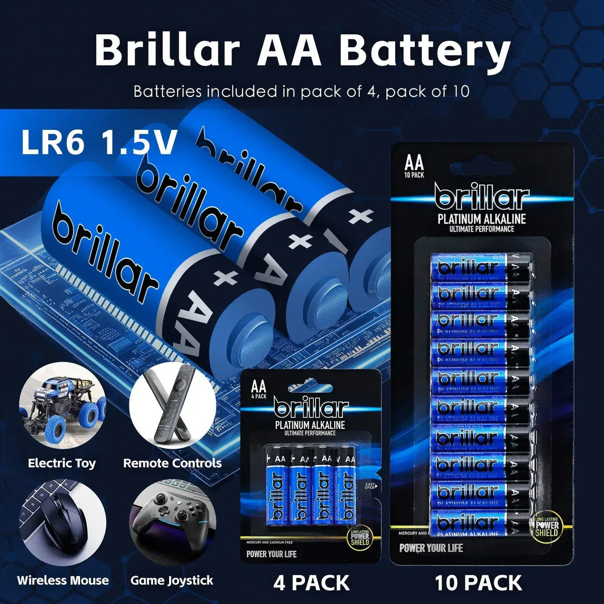 24 Pcs Brillar AA Platinum Alkaline Batteries - Image 2