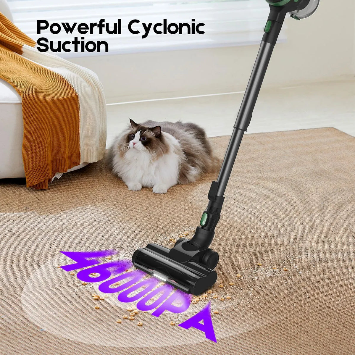 46Kpa Strong Suction, Lightweight Handheld Vacuum Cleaner,  2500mAh Removable Battery with Wall Charger for Home, Hard Floors, Blankets And Pet Hair. - Image 8