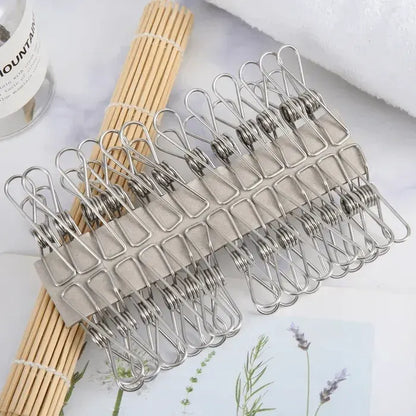 50 Pack Stainless Steel Clothes Pegs 5.6cm Rust Resistant Weather Resistant One Piece Wire Laundry Clips - Image 2