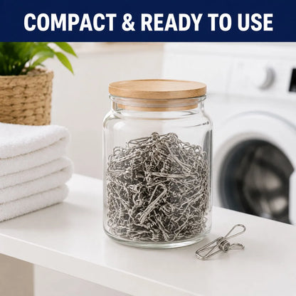 50 Pack Stainless Steel Clothes Pegs 5.6cm Rust Resistant Weather Resistant One Piece Wire Laundry Clips - Image 6