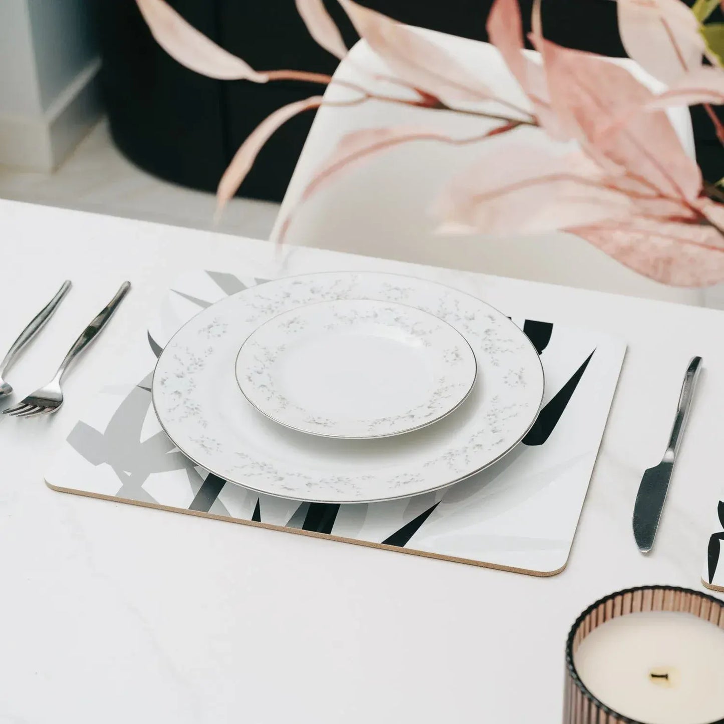 8 Pcs Clevinger MDF Placemats and Coasters Bamboo - Image 5