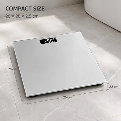 Aumerage Digital Glass Bathroom Scale 180kg Tempered Glass LED Display kg/lb Weight Scale26 x 26 x 2.5cm - Image 6