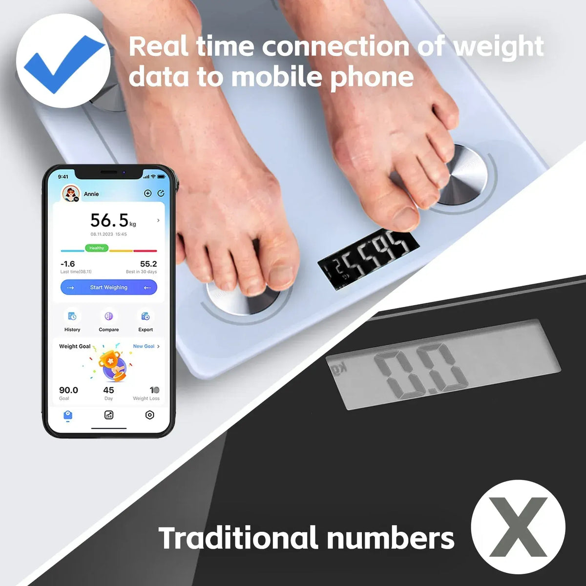 Clevinger Bluetooth Smart Digital Glass Bathroom Scale – 180kg Max Capacity - Image 4