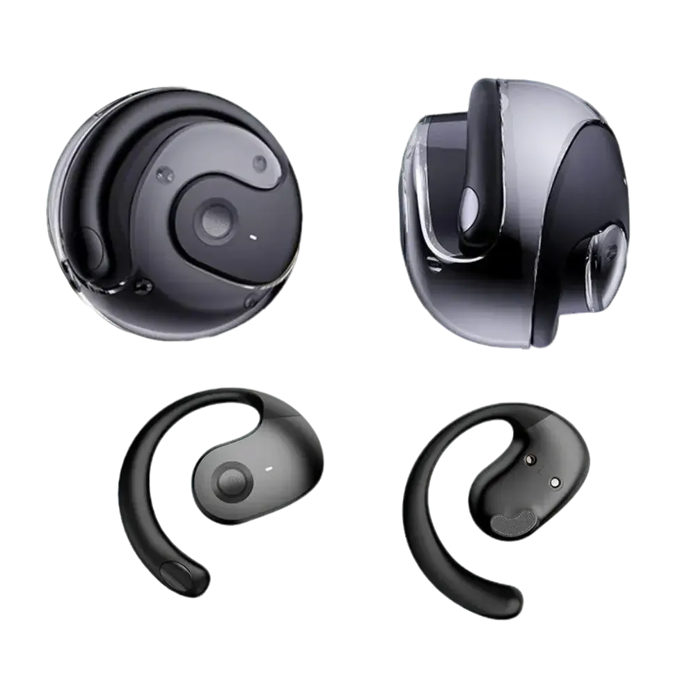 Open Ear Wireless Headphones Earphones Bluetooth 5.4 On Ear Sport Gym Earbuds-Black