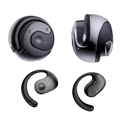 Open Ear Wireless Headphones Earphones Bluetooth 5.4 On Ear Sport Gym Earbuds-Black