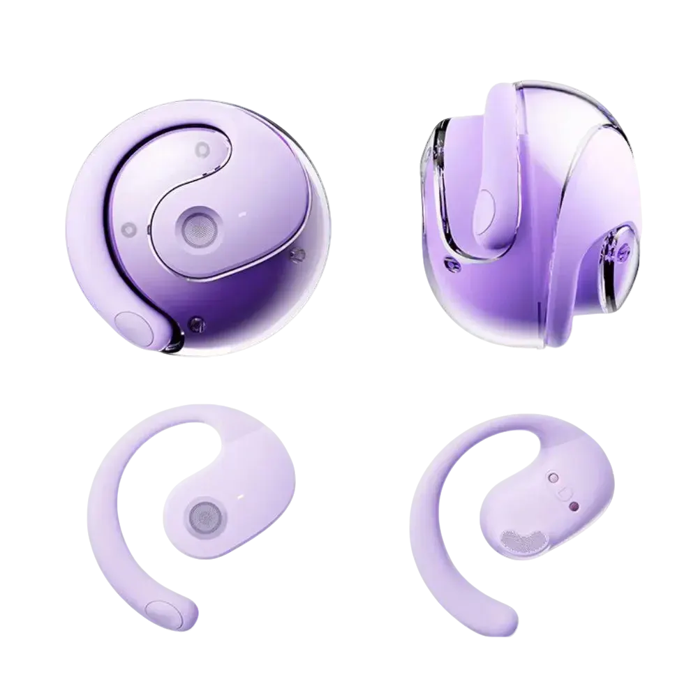 Open Ear Wireless Headphones Earphones Bluetooth 5.4 On Ear Sport Gym Earbuds-Purple