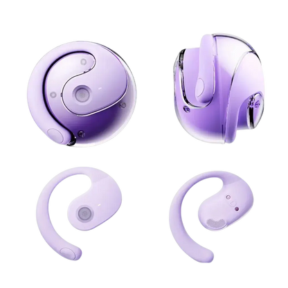 Open Ear Wireless Headphones Earphones Bluetooth 5.4 On Ear Sport Gym Earbuds-Purple
