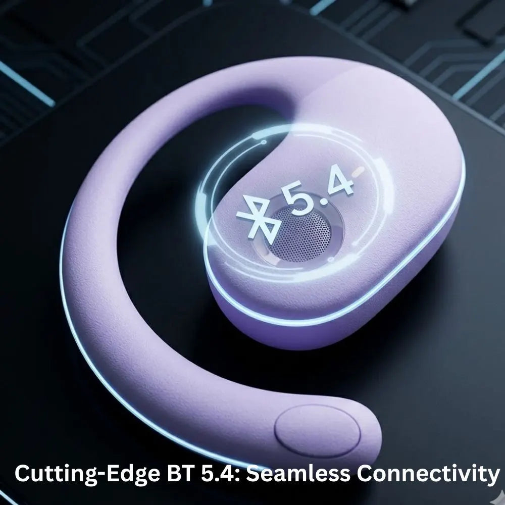 Open Ear Wireless Headphones Earphones Bluetooth 5.4 On Ear Sport Gym Earbuds-Purple - Image 9