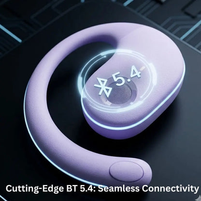Open Ear Wireless Headphones Earphones Bluetooth 5.4 On Ear Sport Gym Earbuds-Purple - Image 9