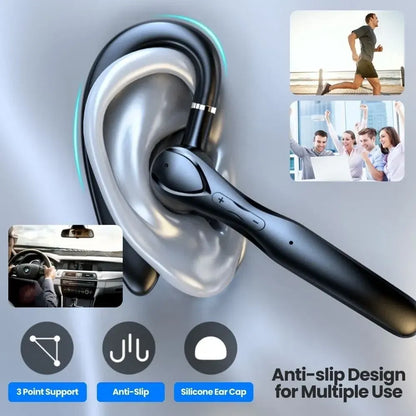 Wireless Bluetooth 5.3 Earpiece Single-Ear Headset Hands-Free Earphones in Mic - Image 4