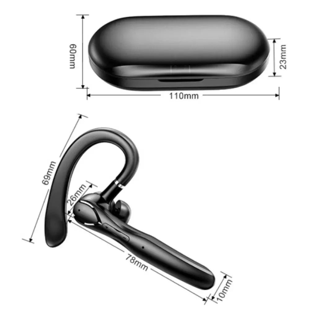 Wireless Bluetooth 5.3 Earpiece Single-Ear Headset Hands-Free Earphones in Mic - Image 5