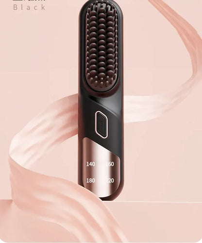 Cordless Hair Straightener Brush Portable Mini Ionic Straightening Comb 4000mAh-Black - Image 6