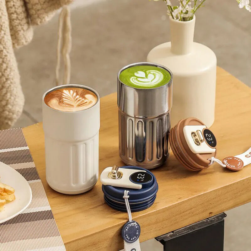 450ml Thermal LED Temperature Display Smart Coffee Cup Insulated Drink Tumbler-Blue - Image 5