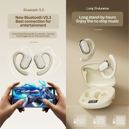 Bluetooth 5.3 Wireless Earbuds Deep Bass Over Ear - Black - Image 6