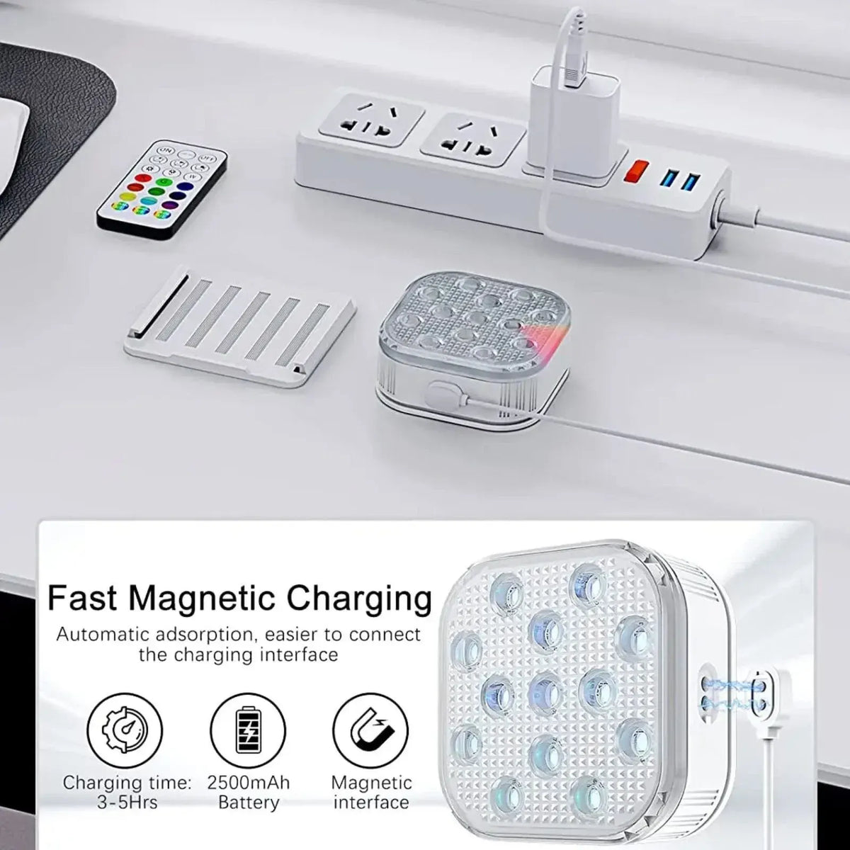 4Pcs Underwater Lights LED Submersible Pool Light Rechargeable with Remove Panel - Image 7