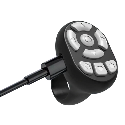 Scrolling Ring Remote Page Turner Wireless Finger Scroller Camera Video Record-Black