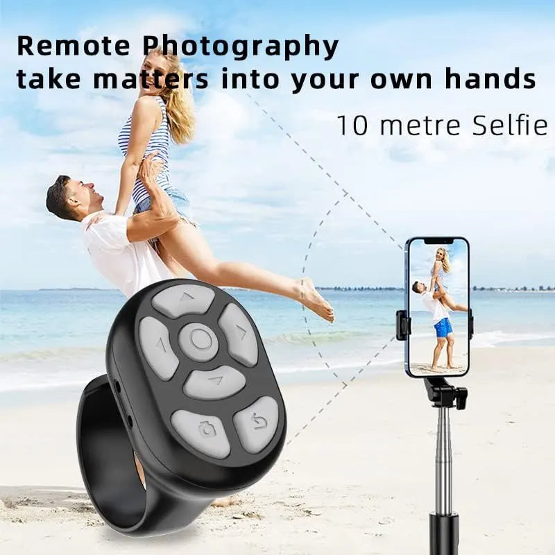 Scrolling Ring Remote Page Turner Wireless Finger Scroller Camera Video Record-Pink - Image 3