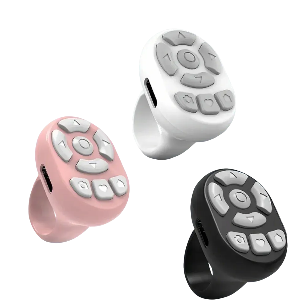 Scrolling Ring Remote Page Turner Wireless Finger Scroller Camera Video Record-Pink - Image 4
