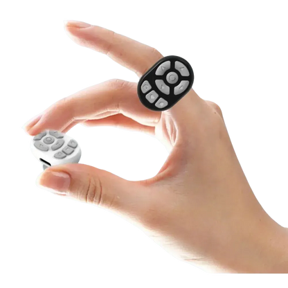 Scrolling Ring Remote Page Turner Wireless Finger Scroller Camera Video Record-White - Image 2