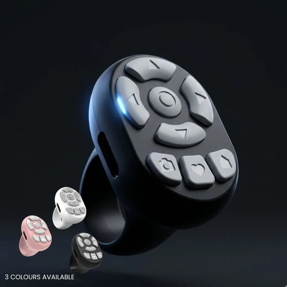 Scrolling Ring Remote Page Turner Wireless Finger Scroller Camera Video Record-White - Image 8