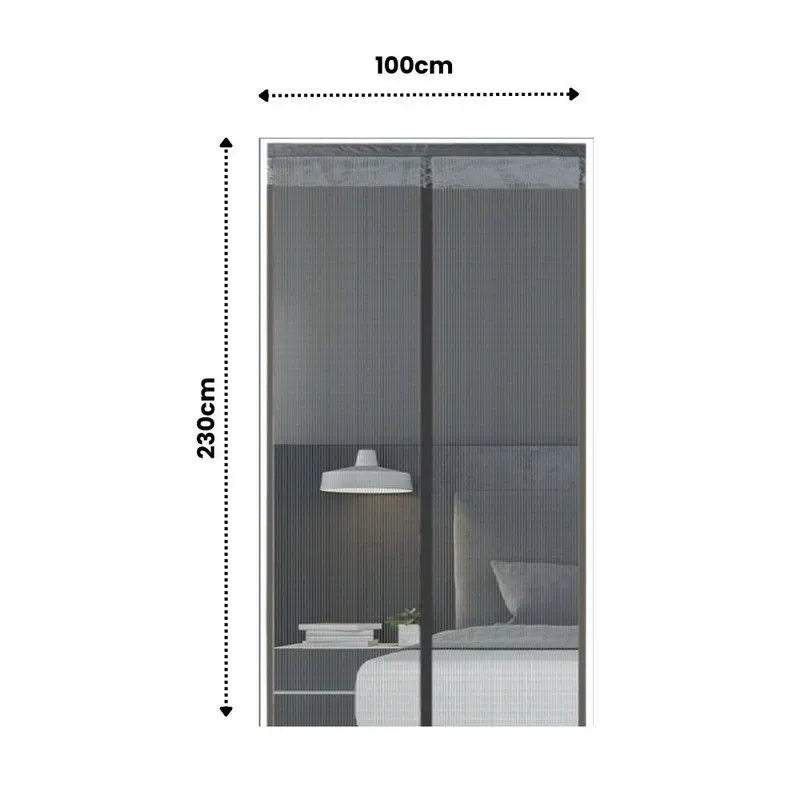 Extra Durable Magnetic Fly Screen Door Anti Mosquito Screen Mesh Curtain Grey-100x230cm - Image 3