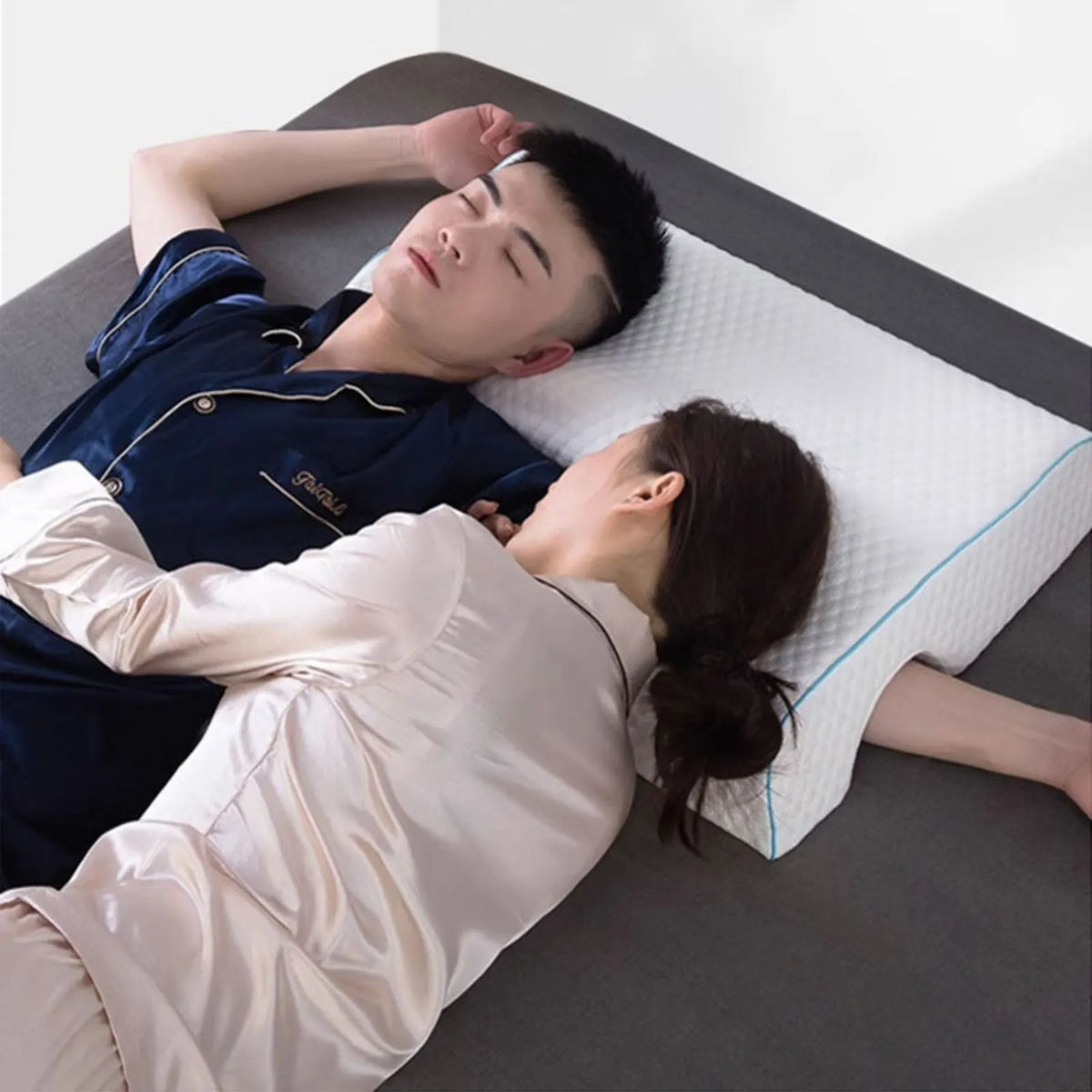 Couple Arch Pillow, Zero Pressure Pillow Slow Rebound No Pressure Hand, Pillow, Couple Sleep Double Memory Pillow-LEFT - Image 2