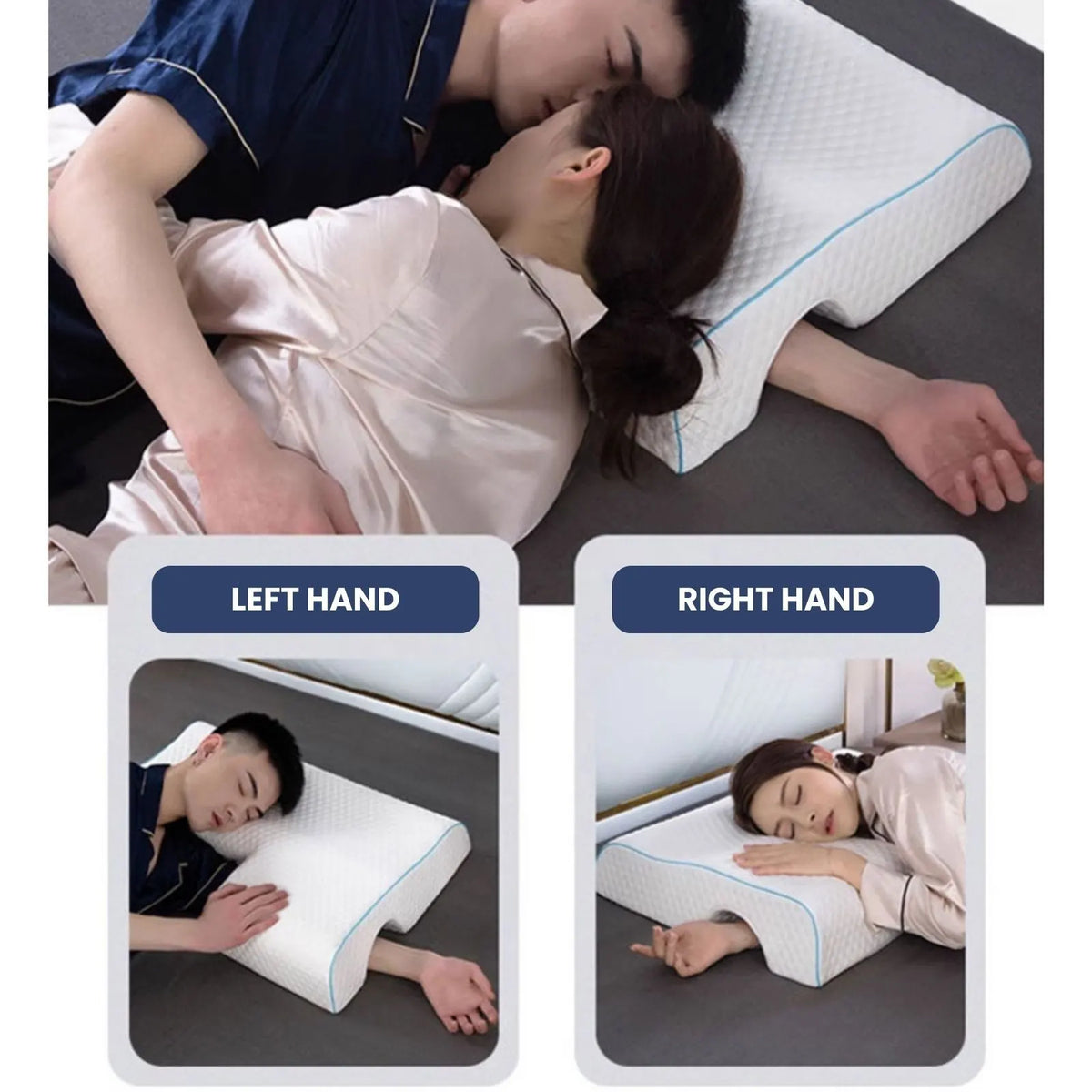 Couple Arch Pillow, Zero Pressure Pillow Slow Rebound No Pressure Hand, Pillow, Couple Sleep Double Memory Pillow-LEFT - Image 4