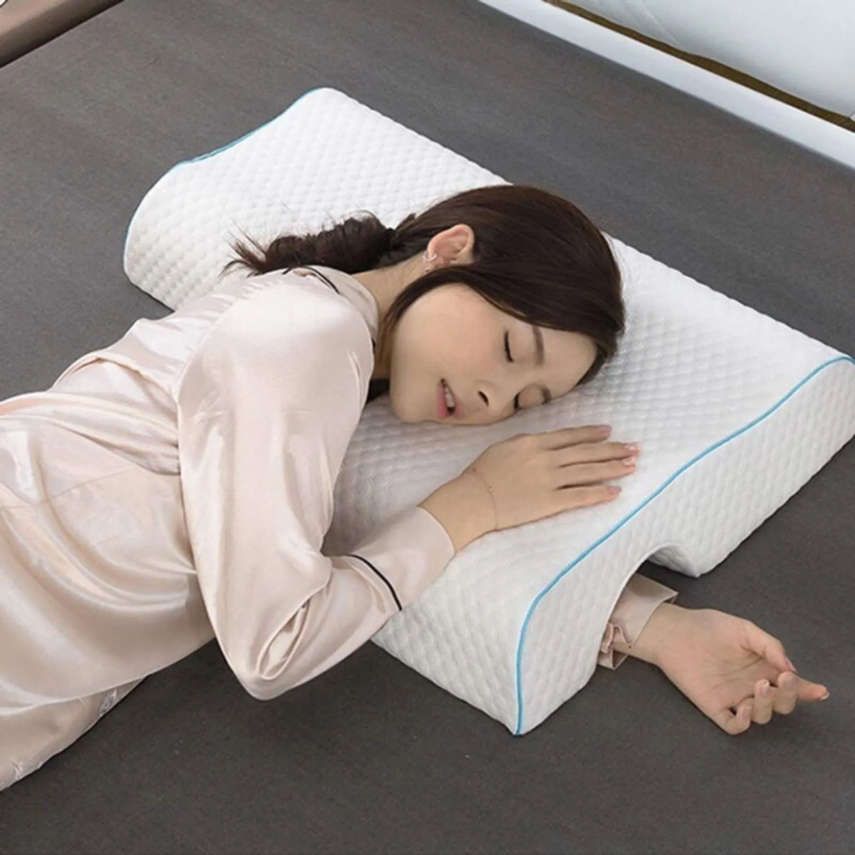 Couple Arch Pillow, Zero Pressure Pillow Slow Rebound No Pressure Hand, Pillow, Couple Sleep Double Memory Pillow-LEFT - Image 7