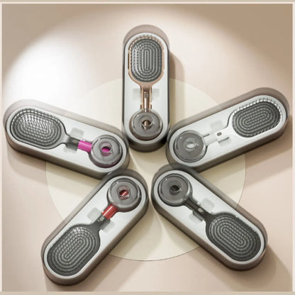 Air Cushion Massage Hair Brush Set with Wall Mount Holder Base - Golden - Image 5