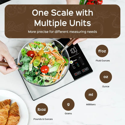 Smart Digital Food Kitchen Scale with Nutritional Calculator, On-Screen Nutrient Info, Free App for Calorie & Macro Tracking, AI Scan, Personal Goals, for Weight Loss and Keto, 11lb/5kg - Image 7