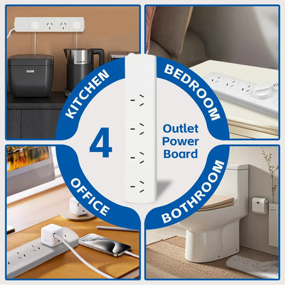 4 Outlet Powerboard With Surge Protection 1M Lead Cable - Image 2