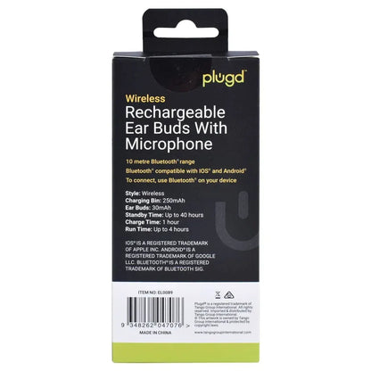 Wireless Bluetooth Earbuds with Microphone, 10m Range, Rechargeable 250mAh Charging Case, iOS & Android Compatible - Image 3