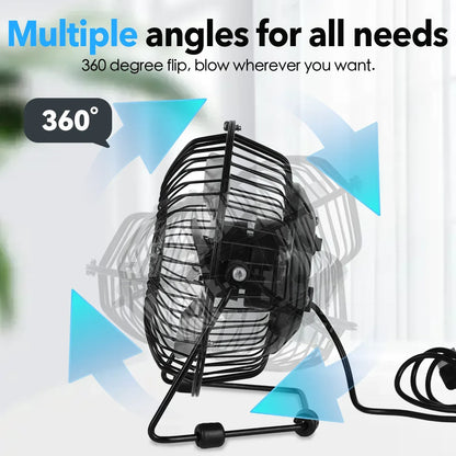 360° Tilt Adjustable USB Portable Mini Desk Fan - Image 2