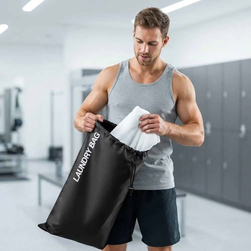Water Resistant Drawstring Laundry & Storage Bag, Reusable Clothes Bag for Travel, Gym, Sports & Everyday Use - Image 7