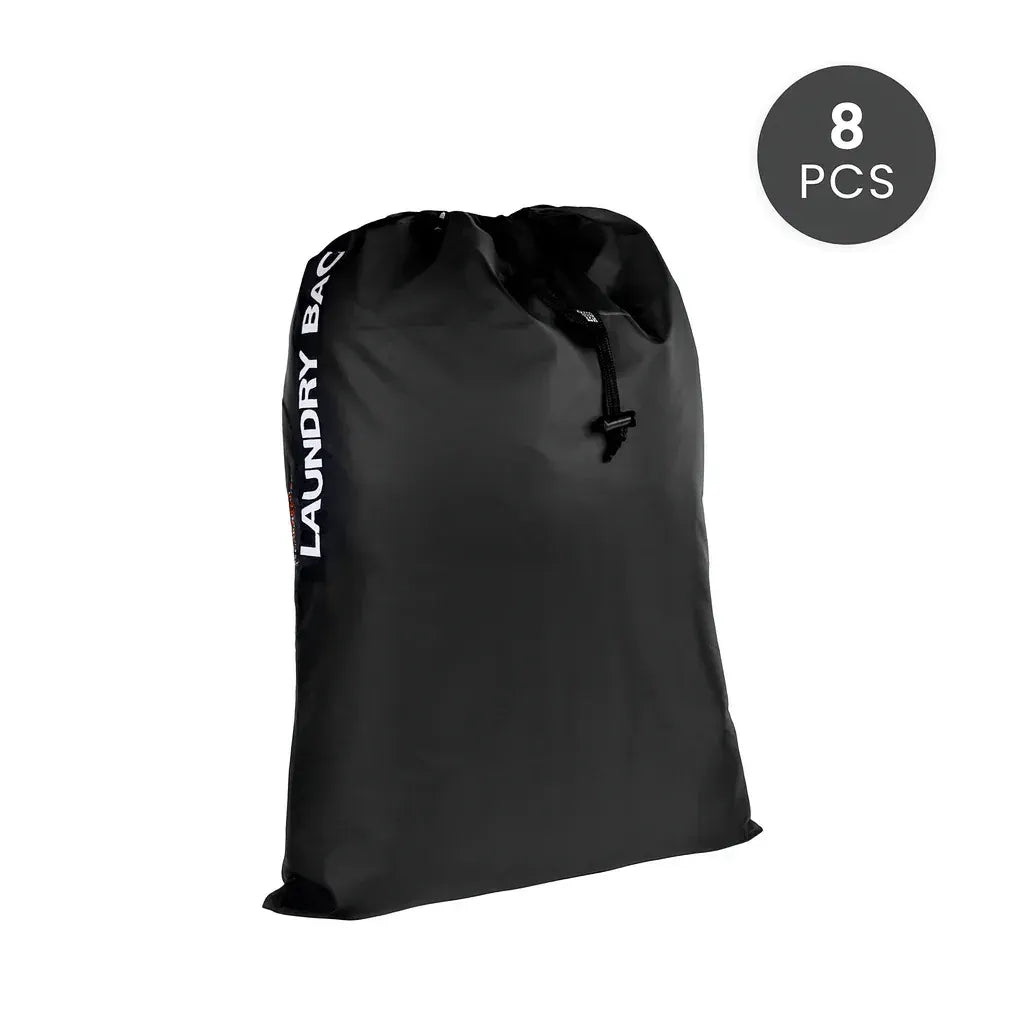 8 Pcs Travel Laundry Bag–Water Resistant Drawstring Laundry & Storage Bag, Reusable Clothes Bag for Travel, Gym, Sports & Everyday Use