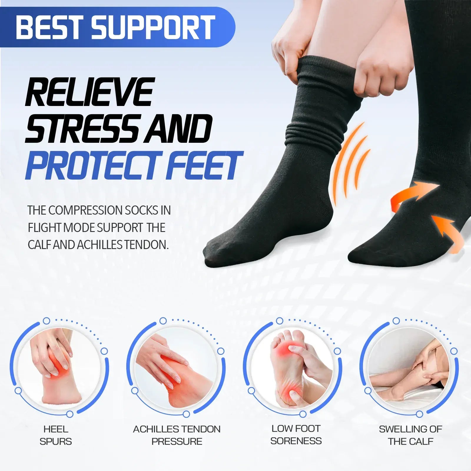 Travel Anti-Fatigue Flight Compression Socks-M - Image 3