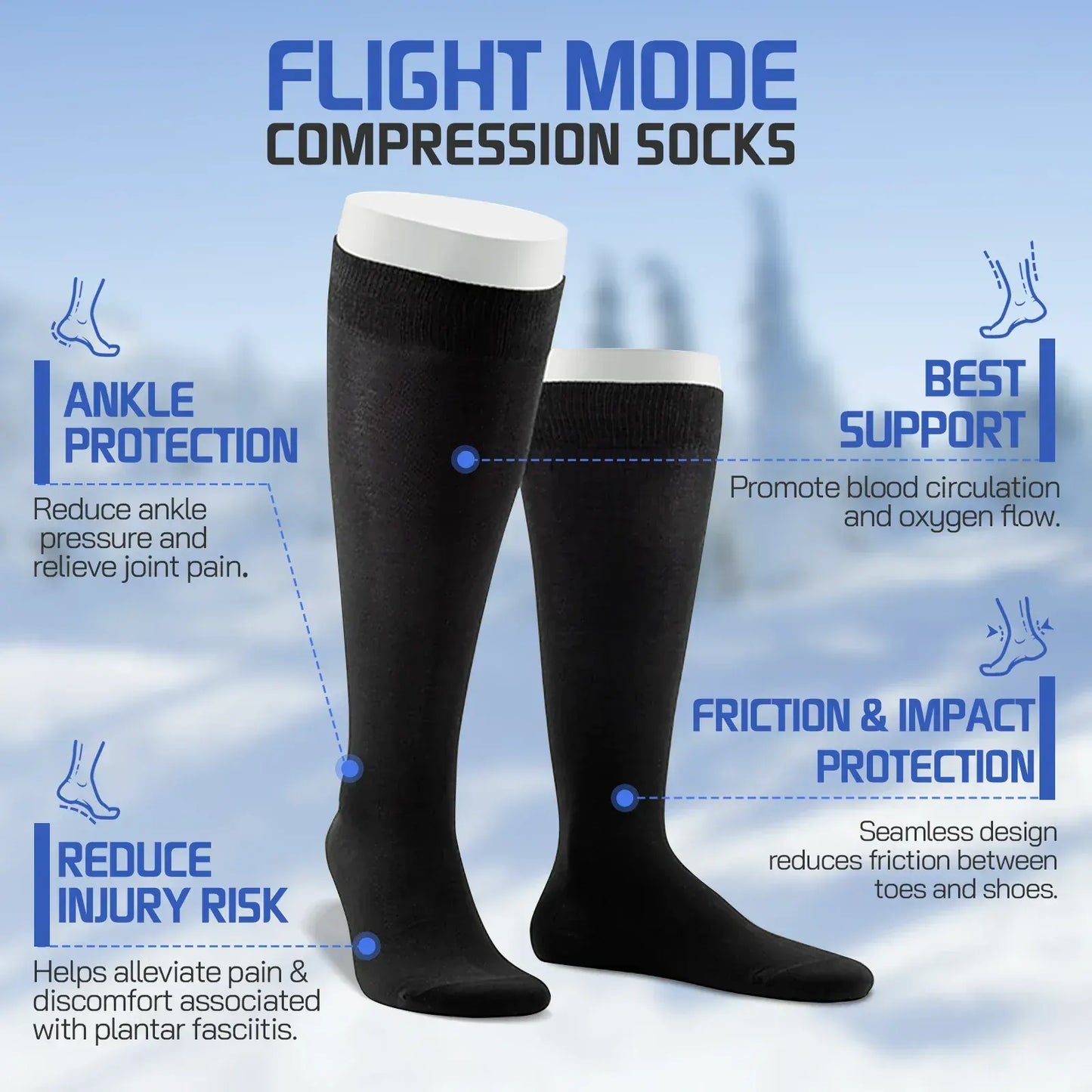 Travel Anti-Fatigue Flight Compression Socks-M - Image 4
