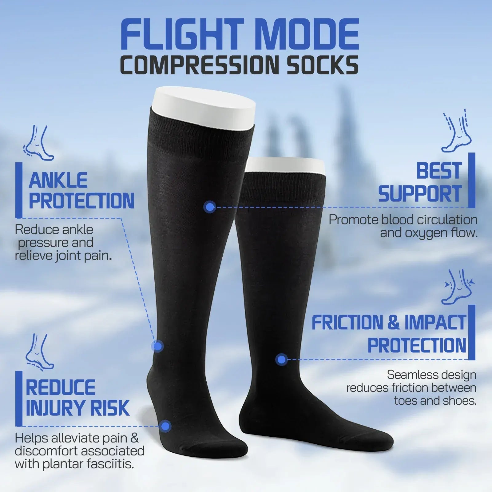 Travel Anti-Fatigue Flight Compression Socks-M - Image 4