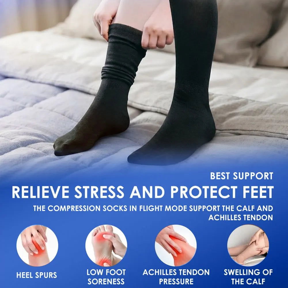 Aumerage Travel & Flight Compression Socks – Anti-Fatigue Support, Size M - Image 7