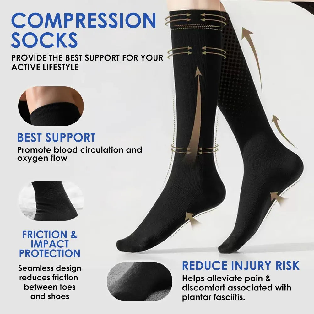 Aumerage Travel & Flight Compression Socks – Anti-Fatigue Support, Size M - Image 8