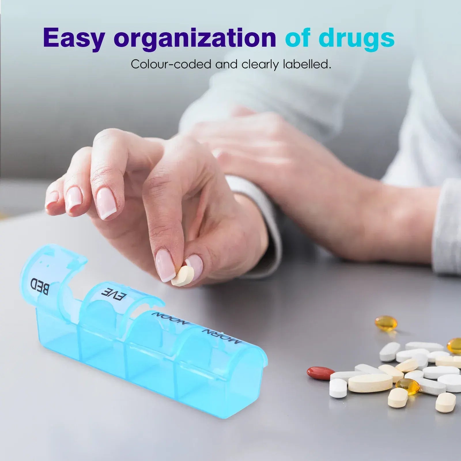 Flightmode 7 Day Travel Pill Box Medicine Organiser with Individual Daily Compartment - Image 5