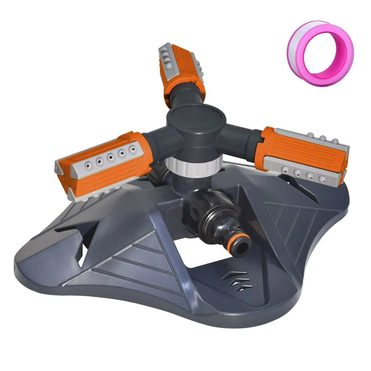 360° Garden Sprinkler 3-Arm Adjustable Lawn Water Sprinkler 36 Nozzles 200㎡